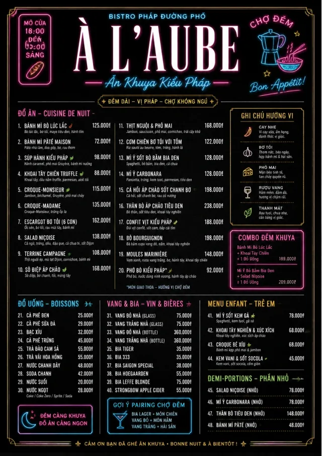 Night Market Neon french-menu menu template preview