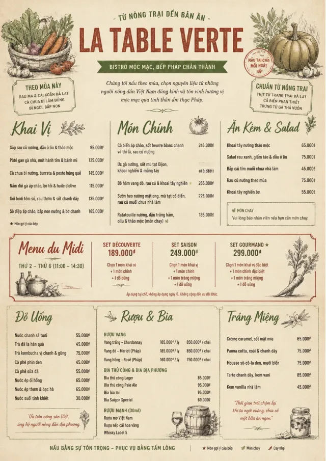 Farm Table Rustic french-menu menu template preview