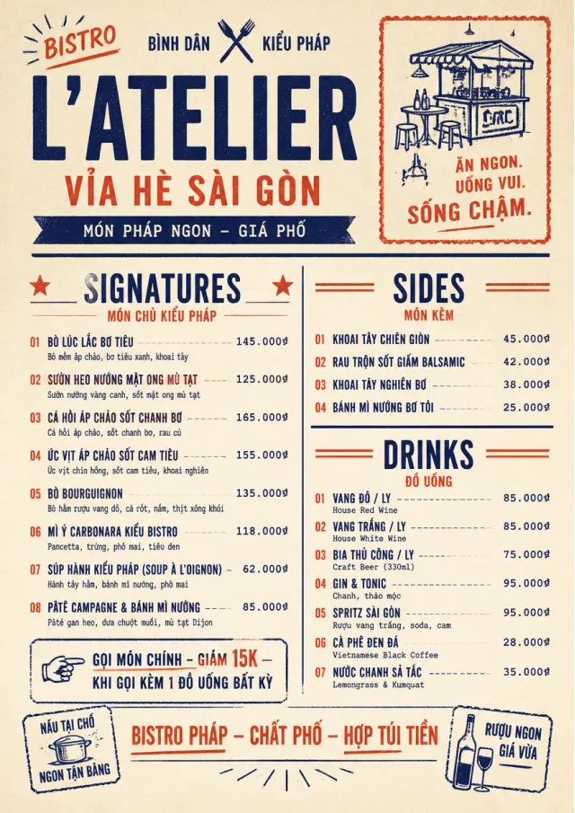 Street Stall Flyer french-menu menu template preview
