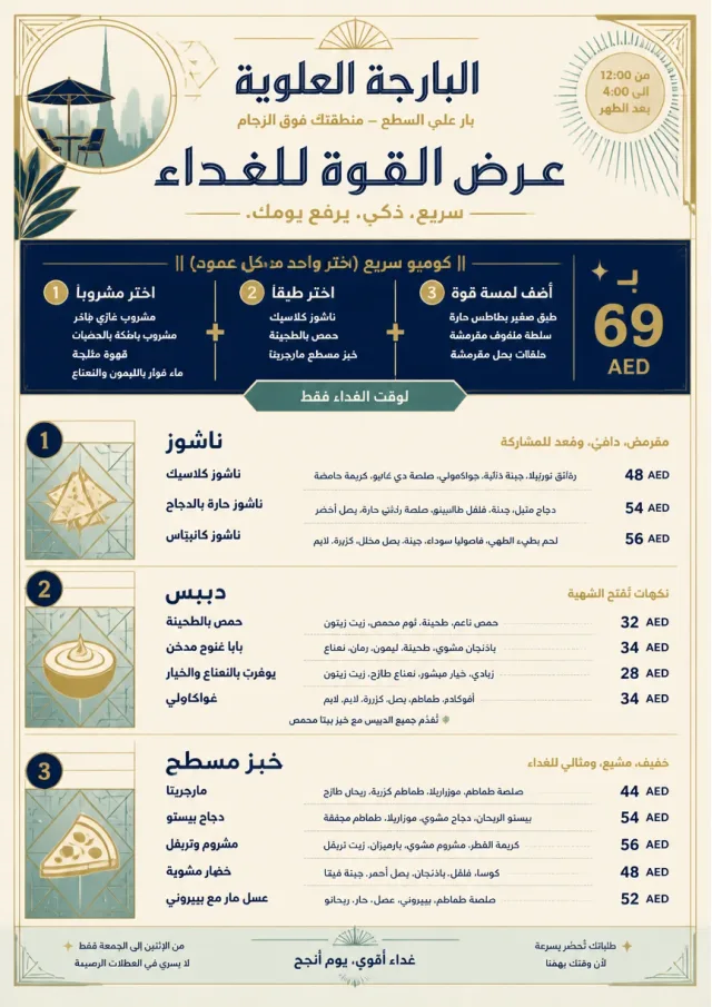 Power Lunch happy-hour-menu menu template preview