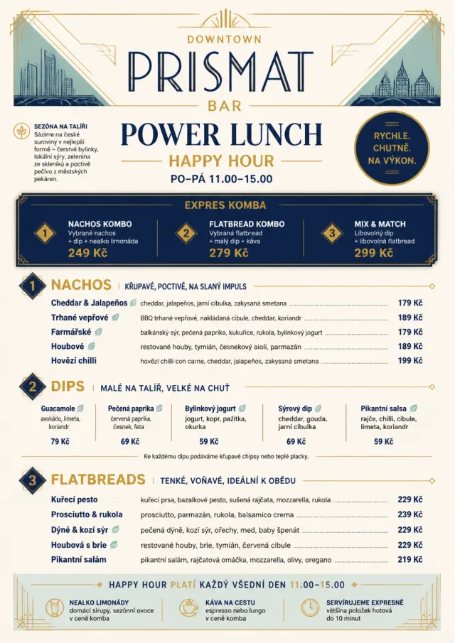 Power Lunch happy-hour-menu menu template preview
