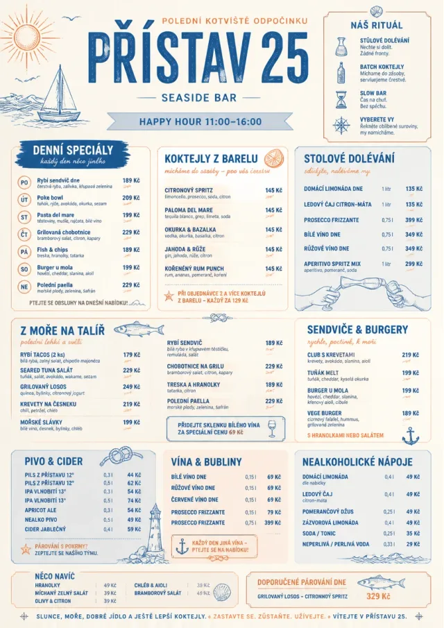 Coastal Midday happy-hour-menu menu template preview
