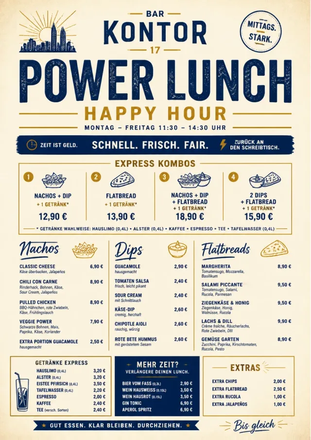 Power Lunch happy-hour-menu menu template preview