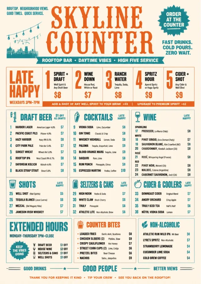 Urban Counter Quick happy-hour-menu menu template preview