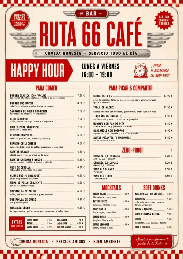 Diner Comfort happy-hour-menu menu template preview