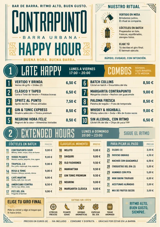 Urban Counter Quick happy-hour-menu menu template preview