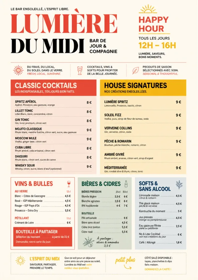 Modern Brunch Editorial happy-hour-menu menu template preview