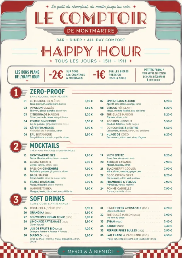 Diner Comfort happy-hour-menu menu template preview