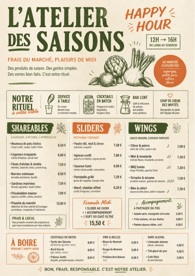 Market Fresh Midday happy-hour-menu menu template preview