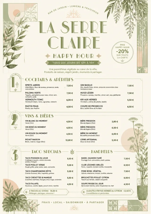 Garden Patio Day happy-hour-menu menu template preview
