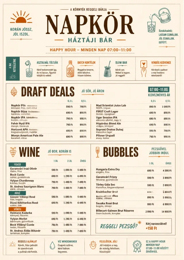 Sunrise Classic happy-hour-menu menu template preview