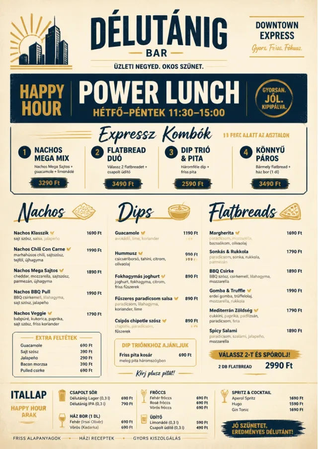 Power Lunch happy-hour-menu menu template preview
