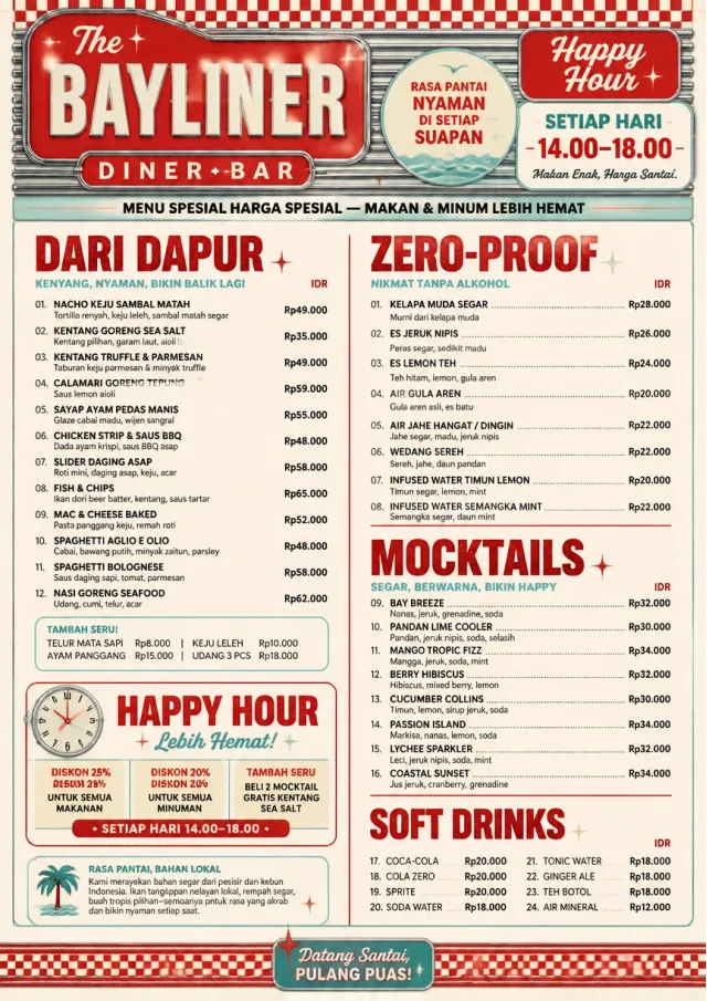 Diner Comfort happy-hour-menu menu template preview