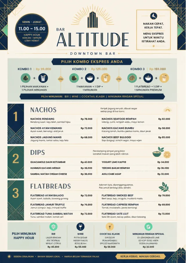 Power Lunch happy-hour-menu menu template preview