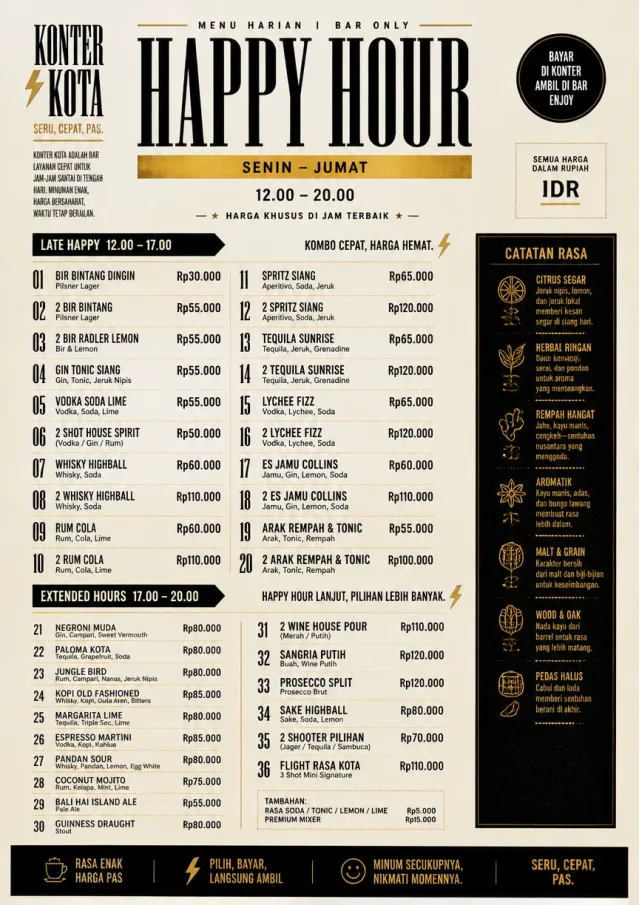 Urban Counter Quick happy-hour-menu menu template preview