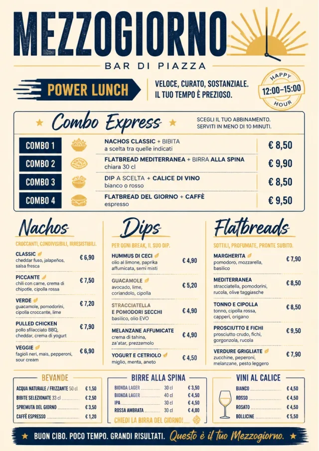 Power Lunch happy-hour-menu menu template preview