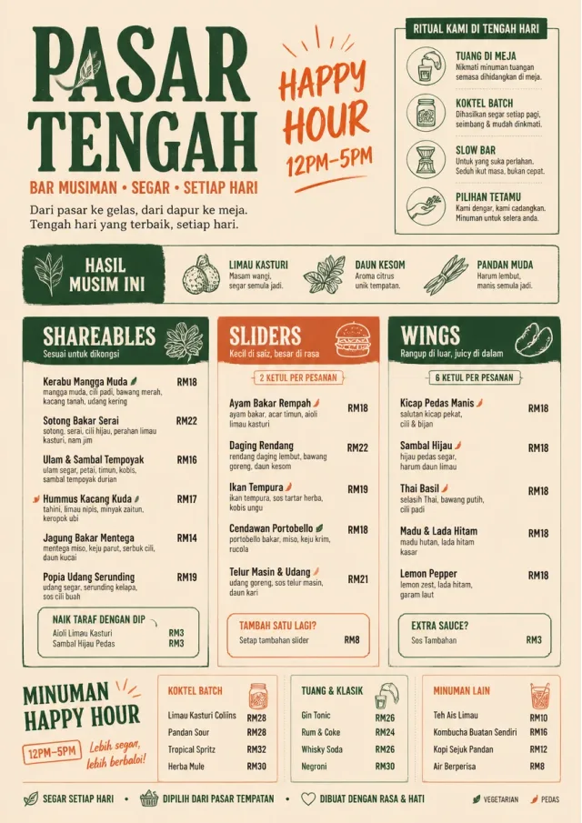 Market Fresh Midday happy-hour-menu menu template preview