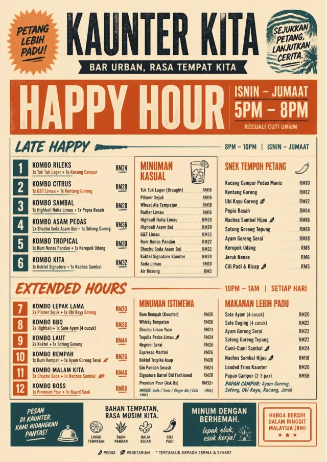Urban Counter Quick happy-hour-menu menu template preview