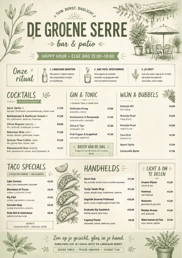 Garden Patio Day happy-hour-menu menu template preview