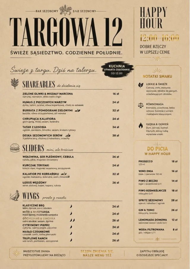 Market Fresh Midday happy-hour-menu menu template preview