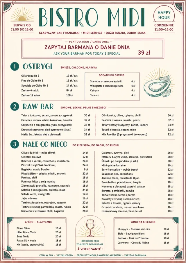 Bistro Midi happy-hour-menu menu template preview