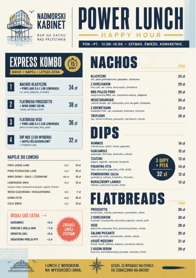 Power Lunch happy-hour-menu menu template preview