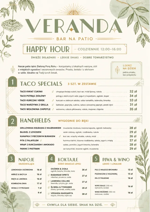 Garden Patio Day happy-hour-menu menu template preview