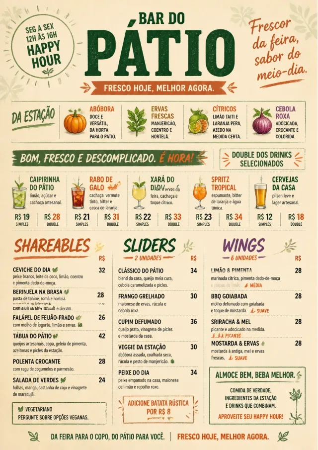 Market Fresh Midday happy-hour-menu menu template preview