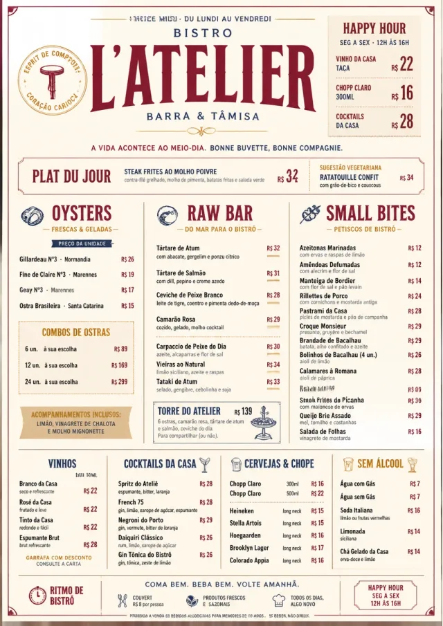 Bistro Midi happy-hour-menu menu template preview