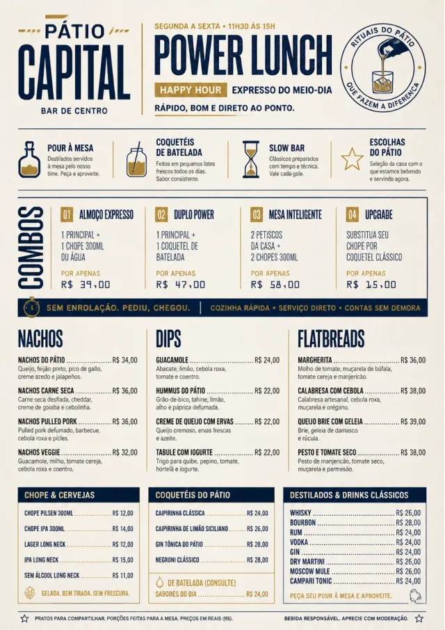 Power Lunch happy-hour-menu menu template preview