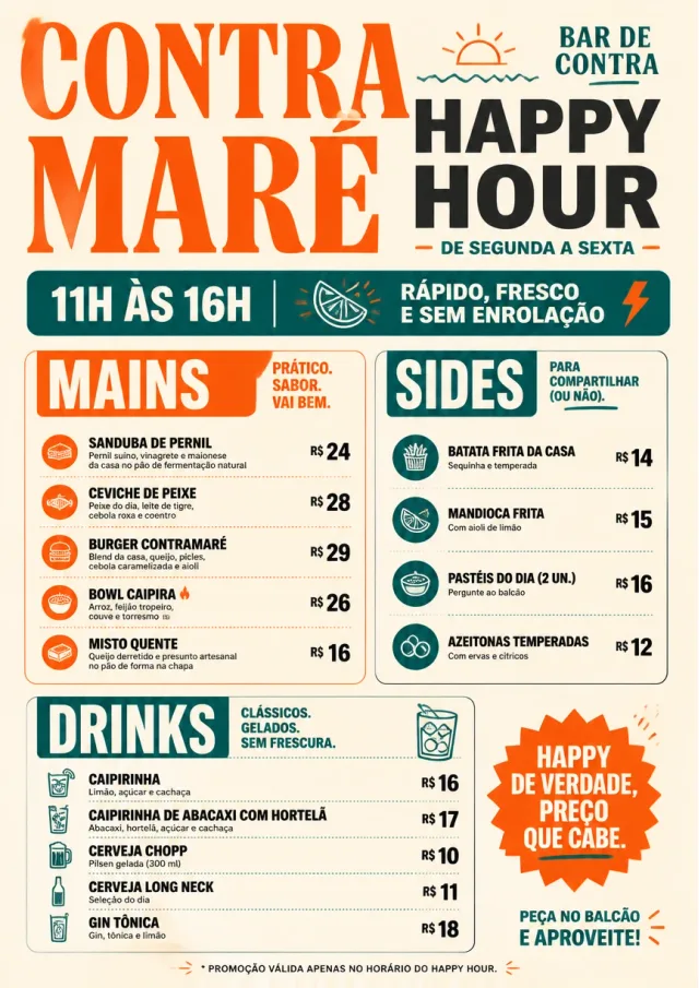 Counter Quick Board happy-hour-menu menu template preview