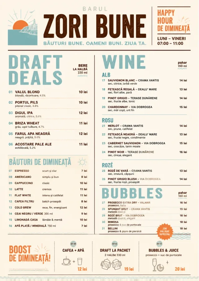 Sunrise Classic happy-hour-menu menu template preview