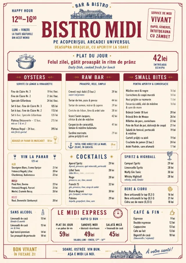 Bistro Midi happy-hour-menu menu template preview