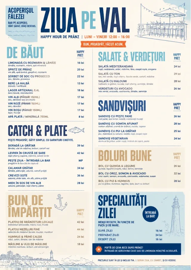 Coastal Midday happy-hour-menu menu template preview