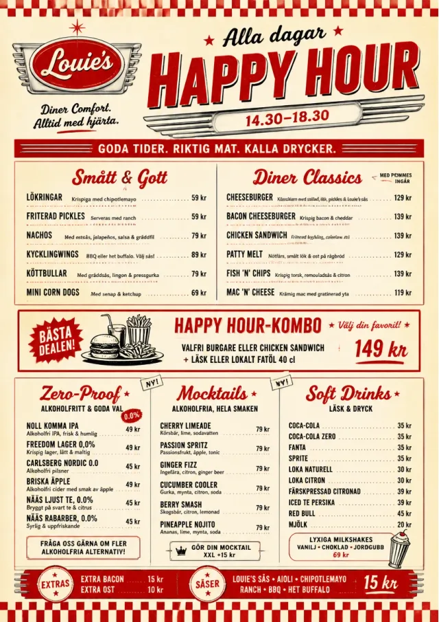 Diner Comfort happy-hour-menu menu template preview