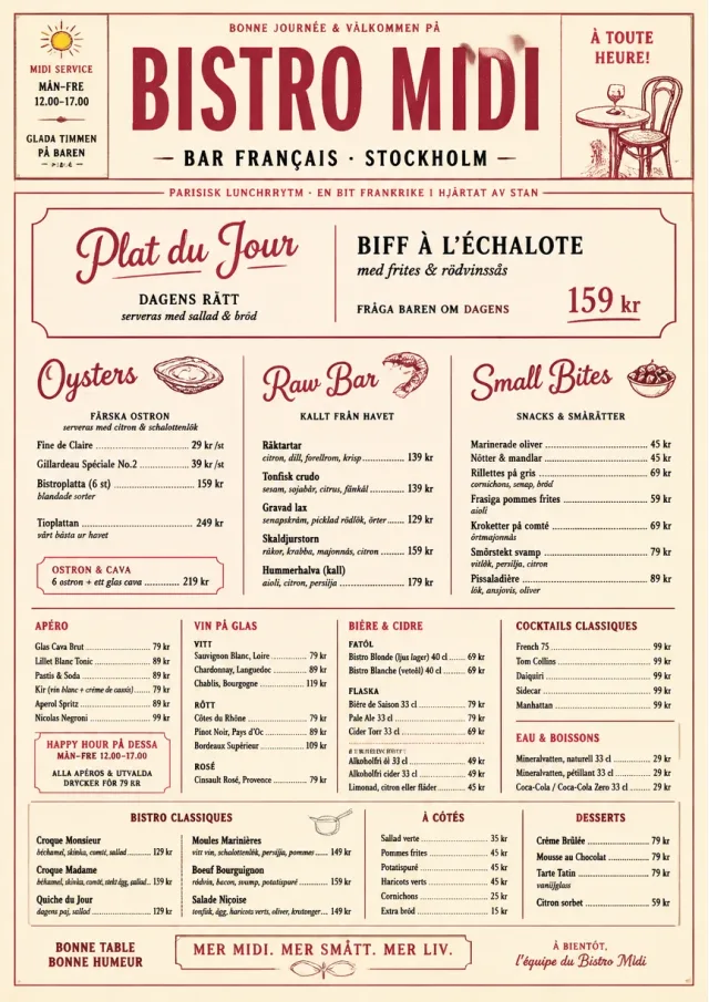Bistro Midi happy-hour-menu menu template preview