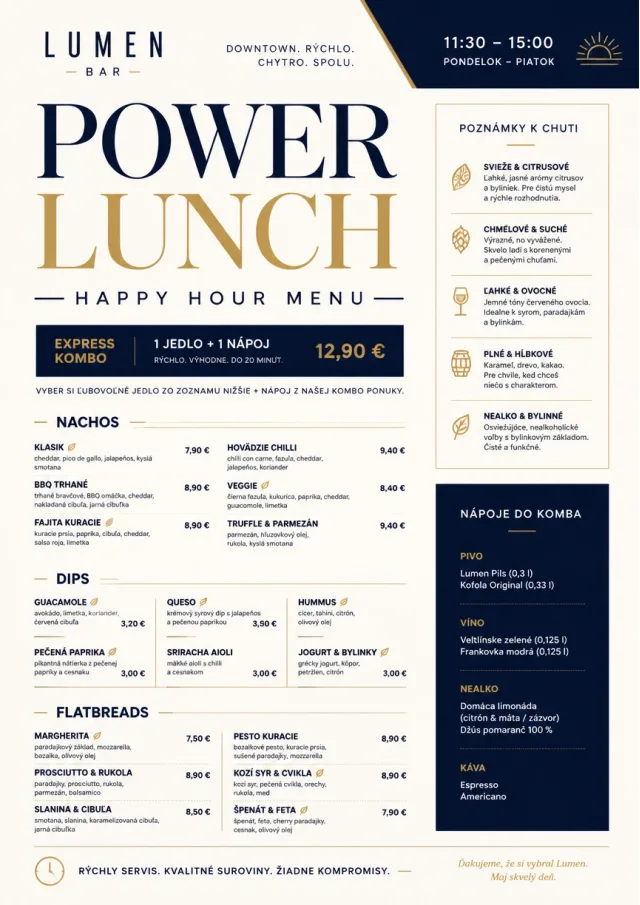 Power Lunch happy-hour-menu menu template preview