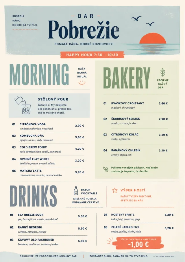 Sunrise Short Carte happy-hour-menu menu template preview