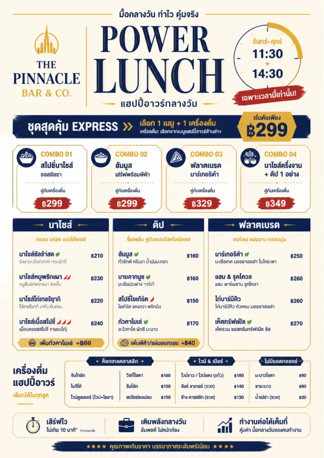 Power Lunch happy-hour-menu menu template preview