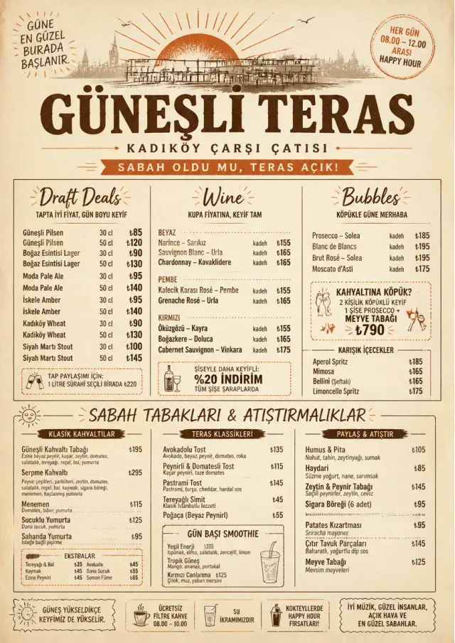 Sunrise Classic happy-hour-menu menu template preview