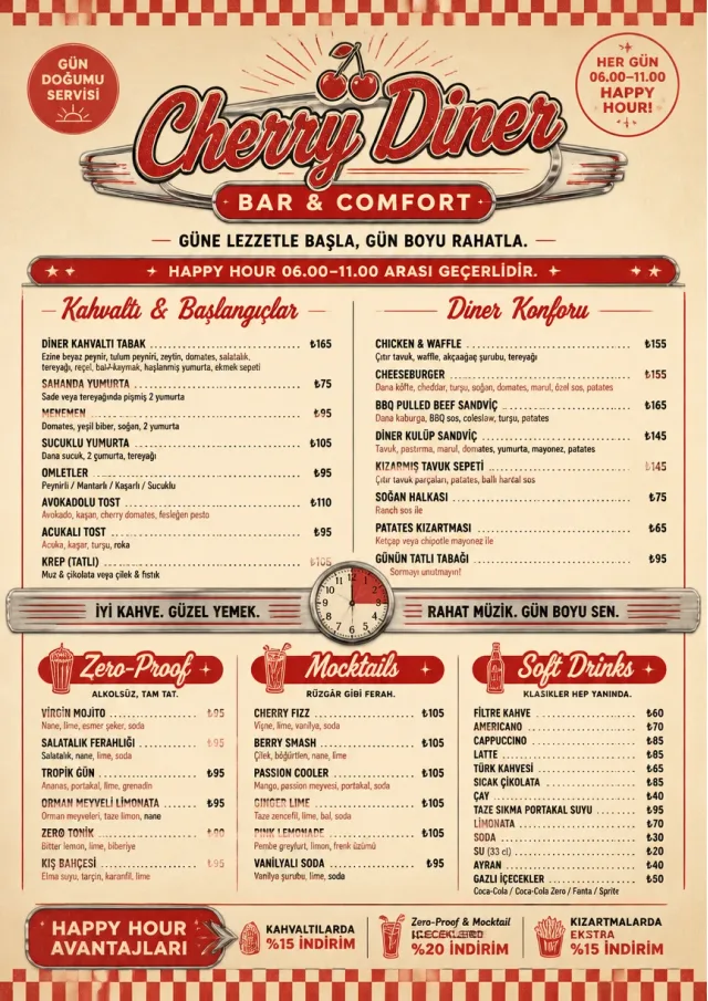 Diner Comfort happy-hour-menu menu template preview
