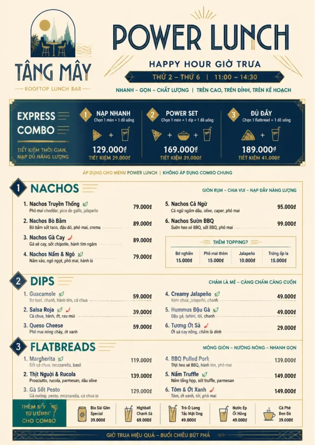 Power Lunch happy-hour-menu menu template preview