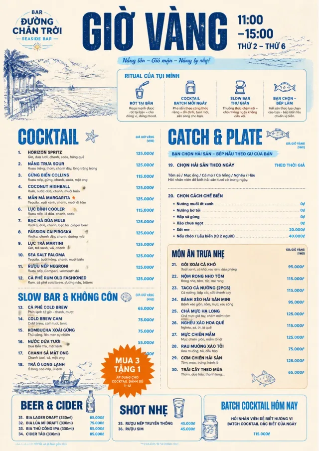 Coastal Midday happy-hour-menu menu template preview