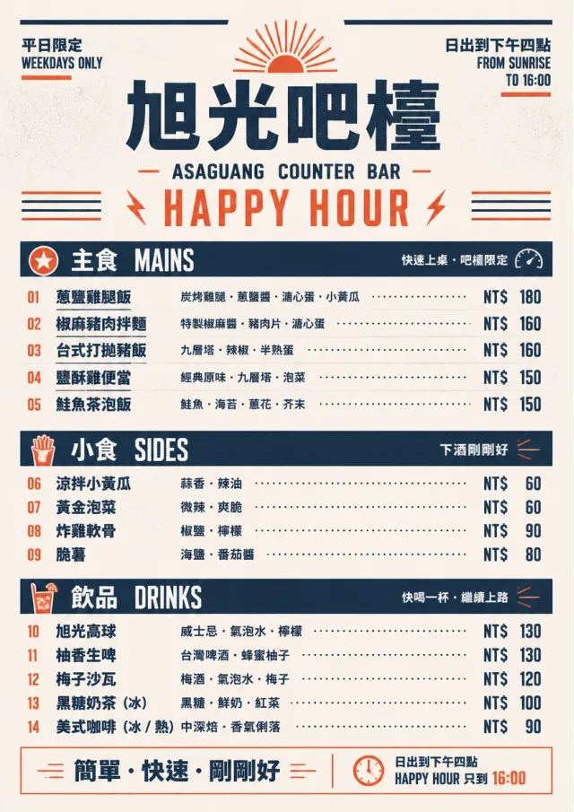 Counter Quick Board happy-hour-menu menu template preview