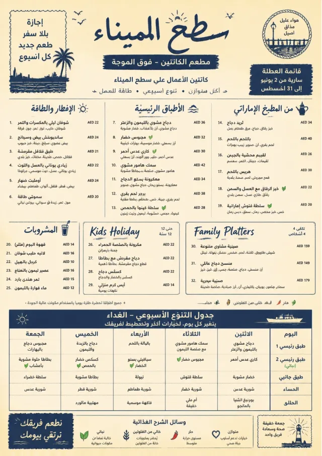 Corporate Canteen holiday-menu menu template preview