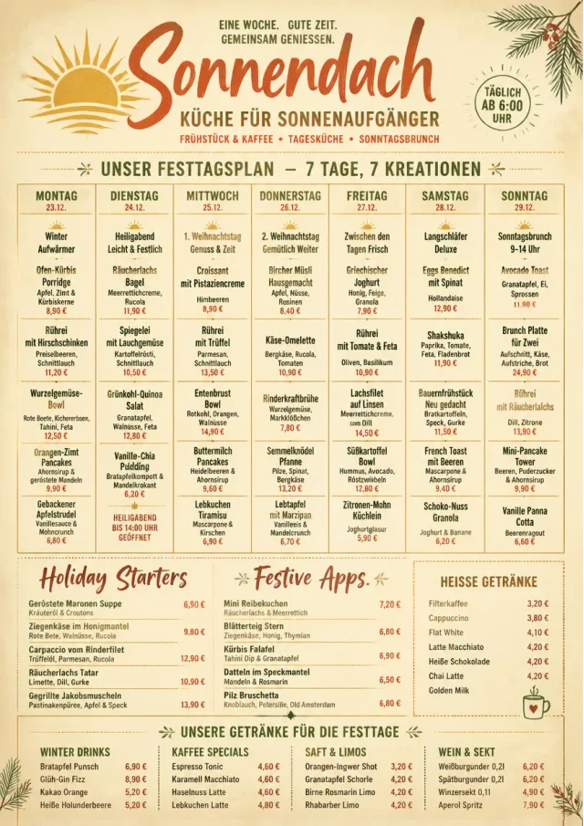 Weekly Grid holiday-menu menu template preview
