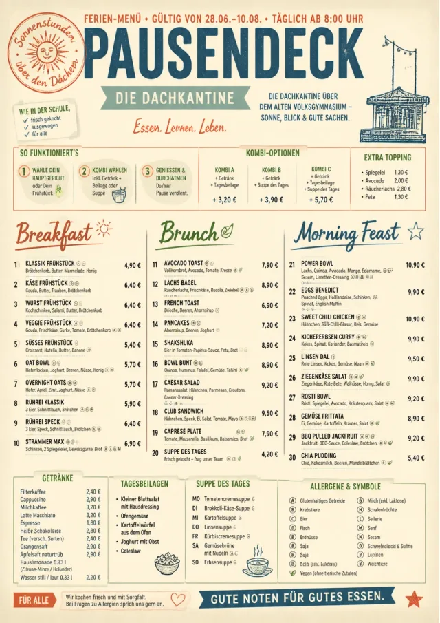 School Canteen holiday-menu menu template preview