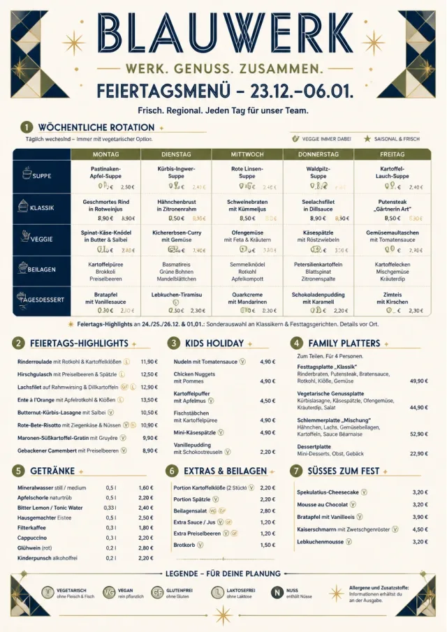 Corporate Canteen holiday-menu menu template preview