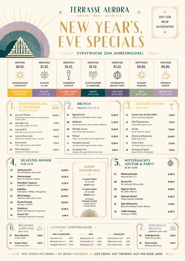 Event Week Schedule holiday-menu menu template preview