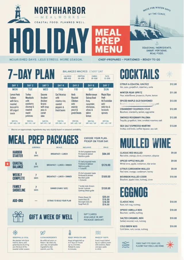 Meal Prep Box holiday-menu menu template preview